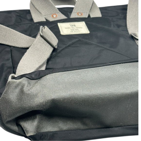 London Bag Company Black Backpack Nylon Front Pocket Buckle Zipper Close - Picture 6 of 15